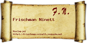 Frischman Ninett névjegykártya